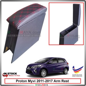 Perodua Myvi (3rd Gen) 2018 4' Plywood PVC Armrest Center Console Box (Sponge+Diamond)